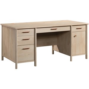 sauder whitaker point engineered wood executive desk in natural maple