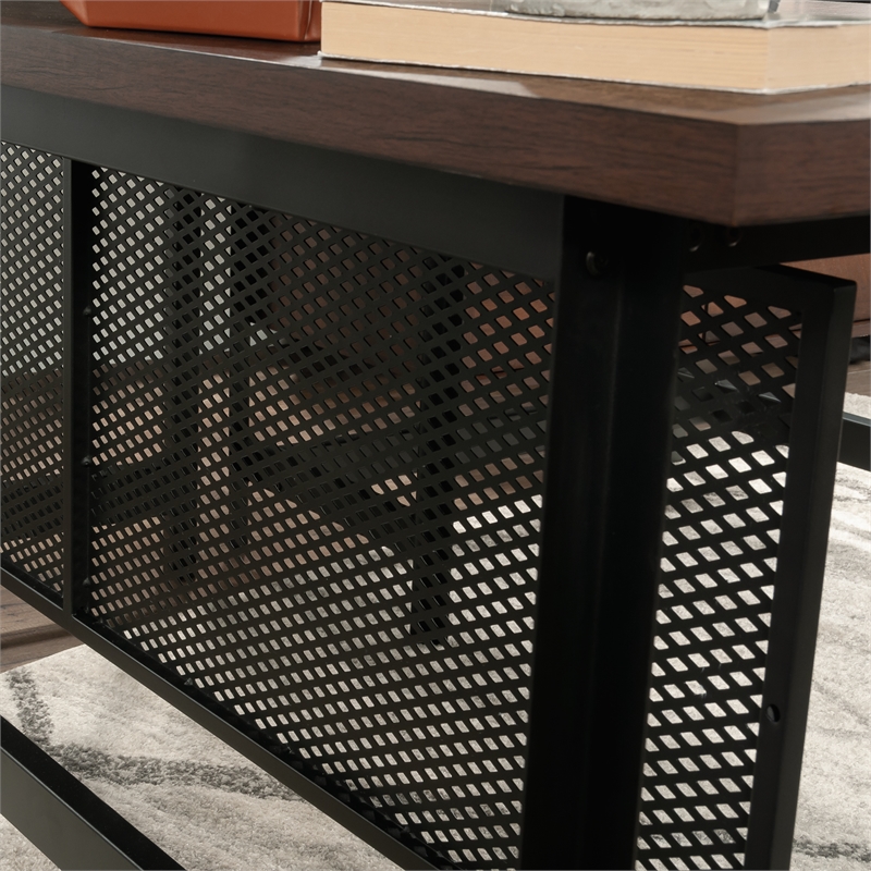 Sauder Briarbrook Transitional Engineered Wood L-Desk in Barrel Oak