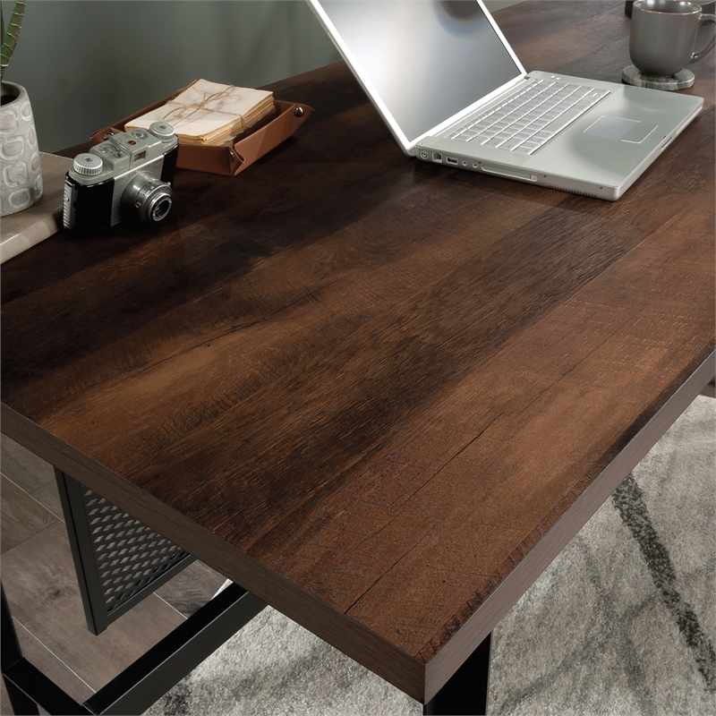 Sauder Briarbrook Transitional Engineered Wood L-Desk in Barrel Oak