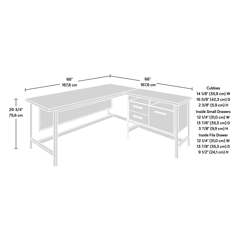Sauder Briarbrook Transitional Engineered Wood L-Desk in Barrel Oak