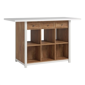 sauder craft pro series transitional engineered wood work table in brown