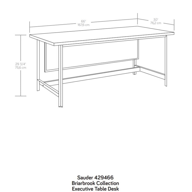 Sauder Briarbrook Transitional Engineered Wood Executive Desk in Oak