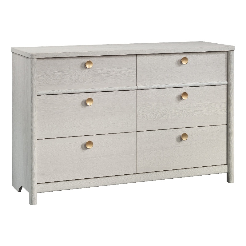 Sauder Dover Edge 6Drawer Engineered Wood Dresser in Glacier Oak
