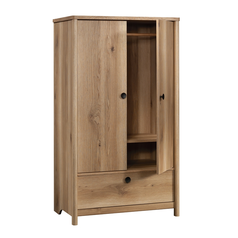 Sauder Dover Edge Engineered Wood Armoire in Timber Oak Finish