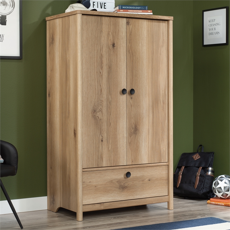 Sauder Dover Edge Engineered Wood Armoire in Timber Oak Finish