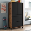 Sauder Harvey Park Engineered Wood Computer Cabinet in Grand Walnut