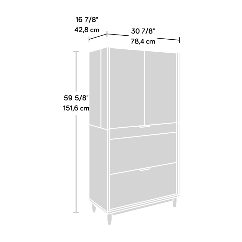 Sauder Harvey Park Engineered Wood Computer Cabinet in Grand Walnut