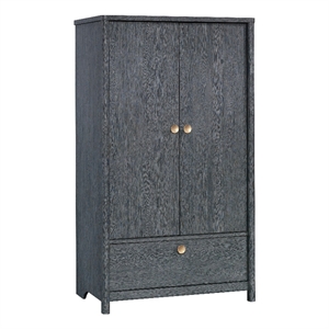 sauder dover edge engineered wood armoire in denim oak
