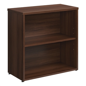 sauder affirm engineered wood 2-shelf bookcase in noble elm/brown finish