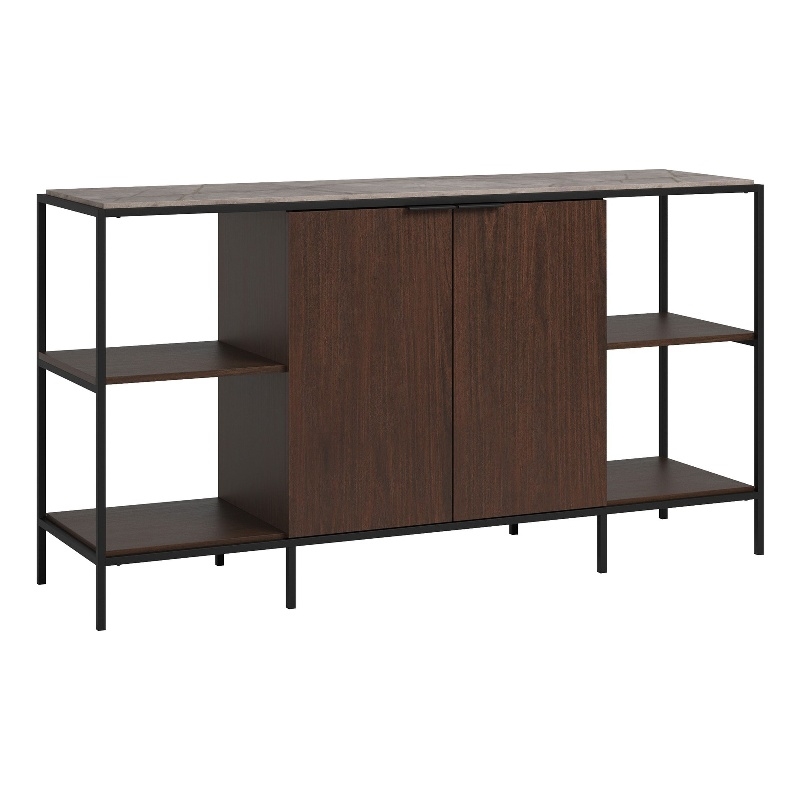 Sauder International Lux L-Desk - Umber Wood