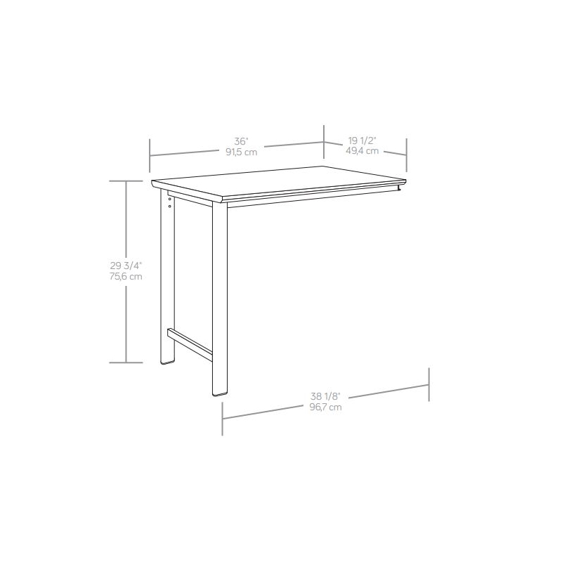 Sauder Bergen Circle Engineered Wood Desk Return 36