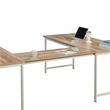 Sauder Bergen Circle Engineered Wood Desk Connector Bridge in Kiln Acacia/Brown