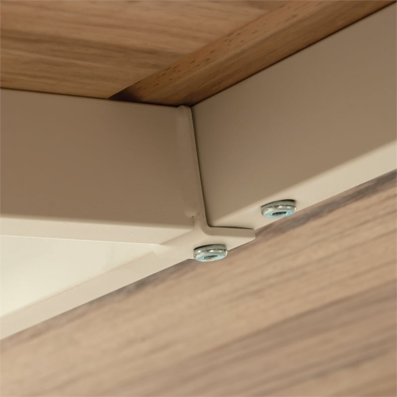 Sauder Bergen Circle Engineered Wood Desk Connector Bridge in Kiln Acacia/Brown