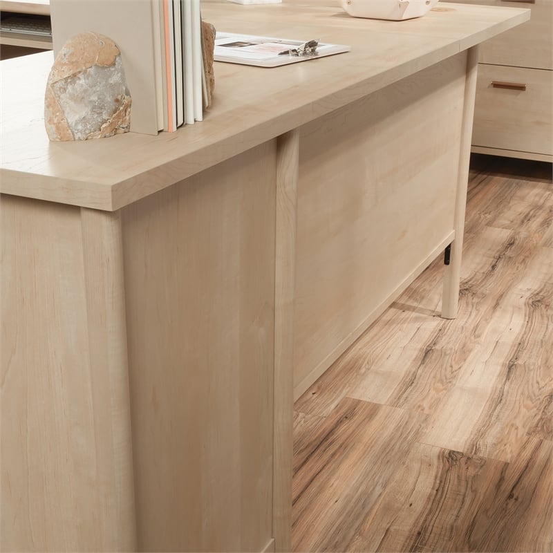 Sauder Whitaker Point Engineered Wood L-Desk in Natural Maple Finish