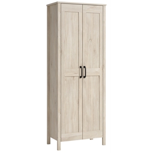 Sauder Engineered Wood 2-Door Storage Cabinet in Chalk Oak Finish