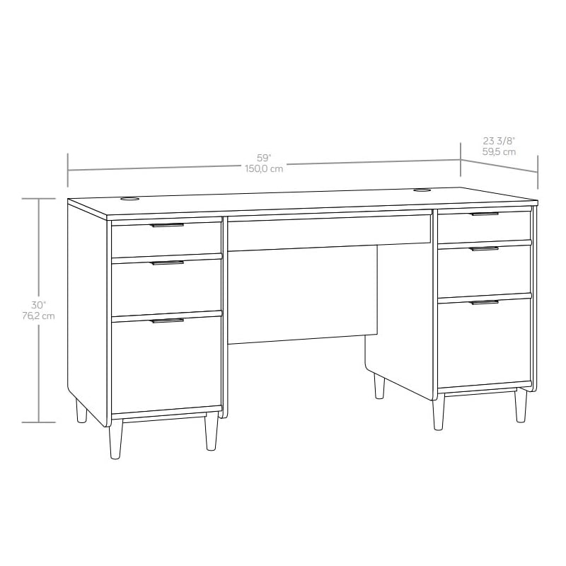 Clifford Place Engineered Wood Executive Desk in Natural Maple ...