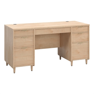 Clifford Place Engineered Wood Executive Desk in Natural Maple