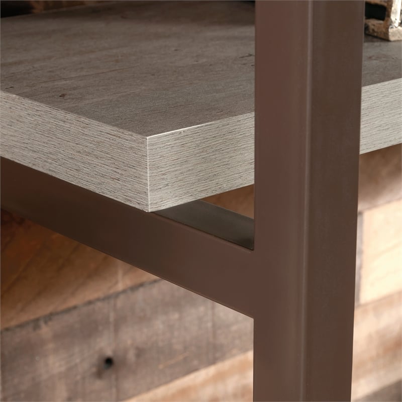 Sauder Manhattan Gate Engineered Wood and Metal Computer Hutch in Mystic Oak