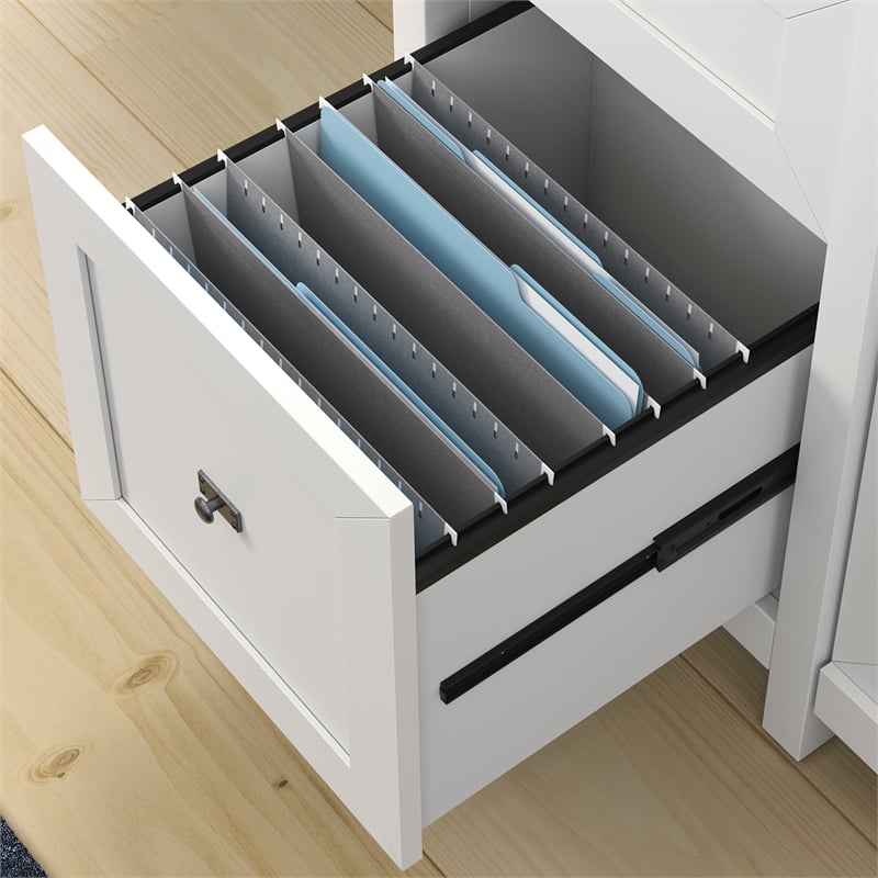 Sauder Cottage Road Engineered Wood Credenza Desk in White Finish