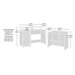 Sauder Cottage Road Engineered Wood Credenza Desk in White Finish