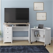 Sauder Cottage Road Engineered Wood Credenza Desk in White Finish