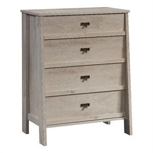 sauder trestle engineered wood 4-drawer chest in chalked chestnut finish