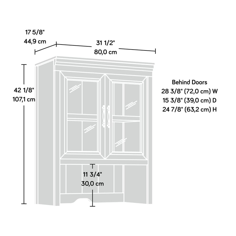 Sauder Rollingwood Engineered Wood Library Hutch in Brushed Oak Finish