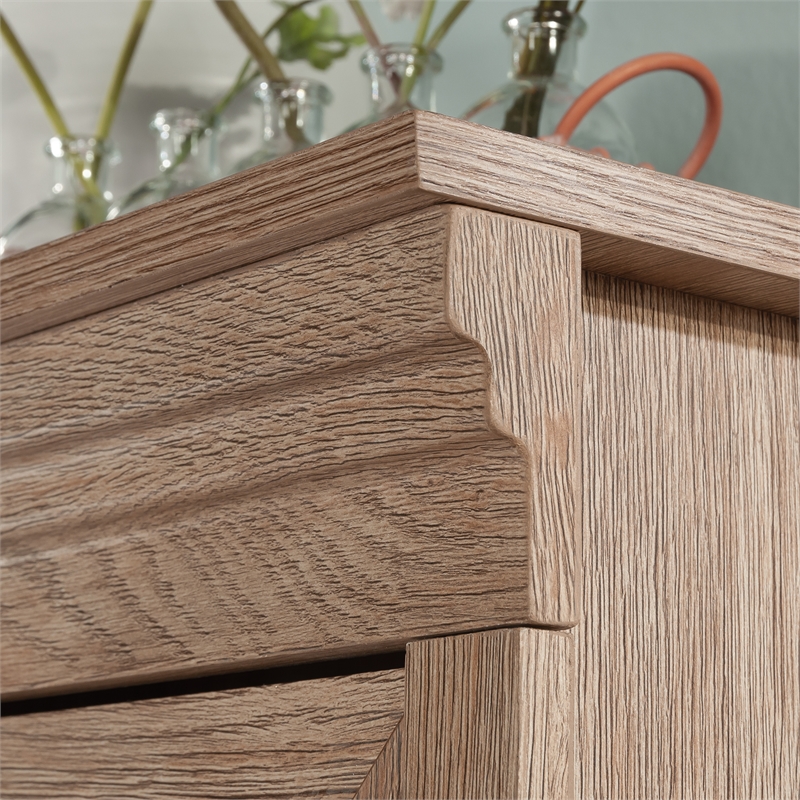 Sauder Rollingwood Engineered Wood Library Hutch in Brushed Oak Finish