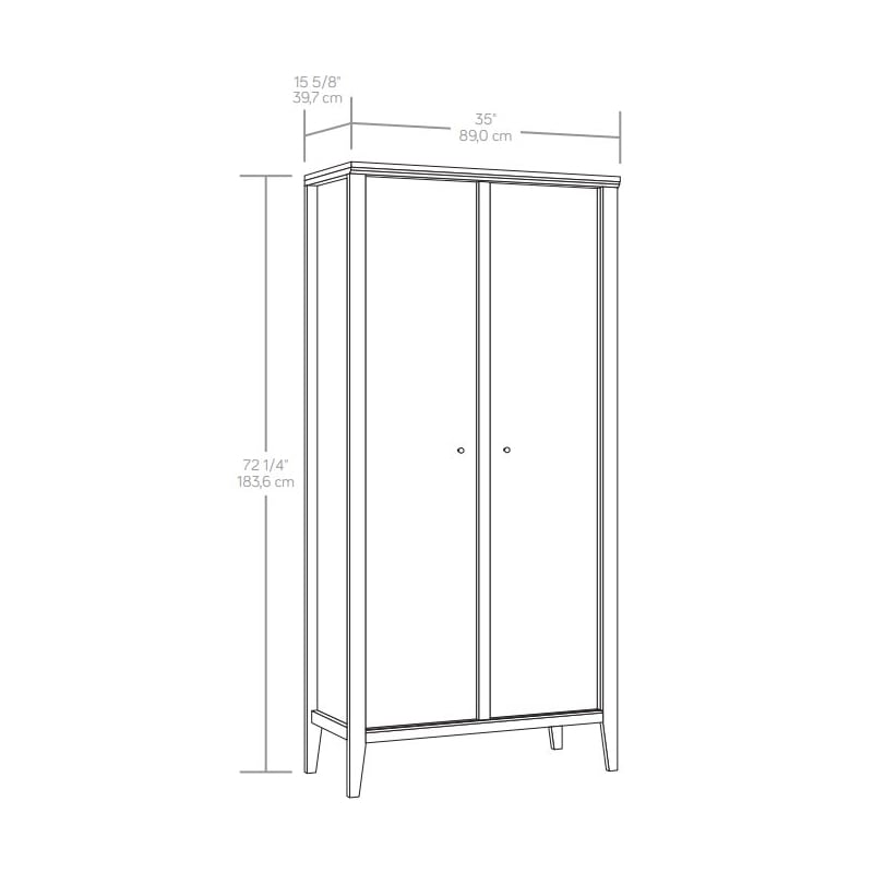 Sauder Larkin Ledge Engineered Wood Storage Cabinet in Glacier Oak Finish