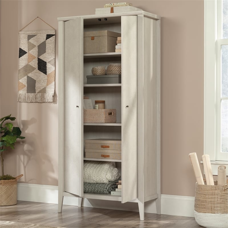 Sauder Larkin Ledge Engineered Wood Storage Cabinet in Glacier Oak Finish