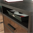 Sauder Canton Lane Engineered Wood and Metal L-Desk in Brew Oak