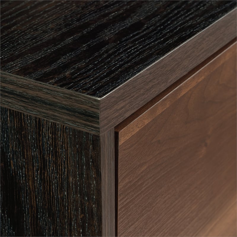 Sauder Canton Lane Engineered Wood/Metal Lateral File in Brew Oak