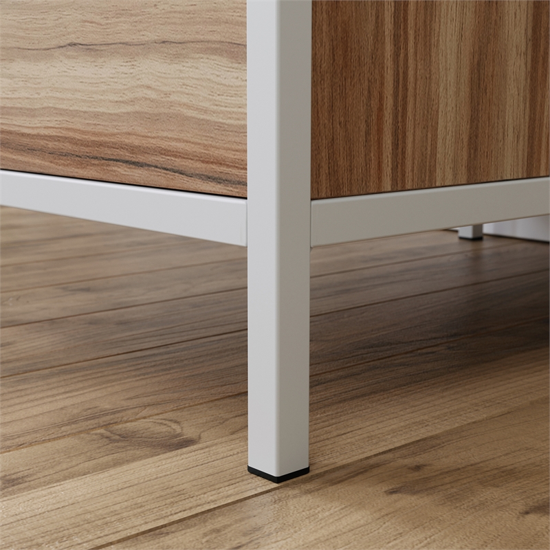 Sauder Nova Loft Engineered Wood/Metal Desk in Kiln Acacia/Brown