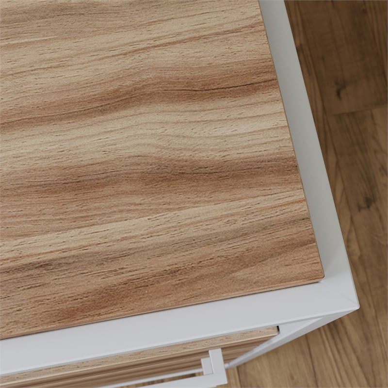Sauder Nova Loft Engineered Wood/Metal Desk in Kiln Acacia/Brown