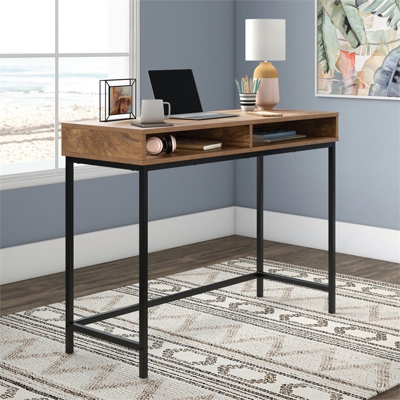 Sauder North Avenue Engineered Wood/Metal Writing Desk in Sindoori ...