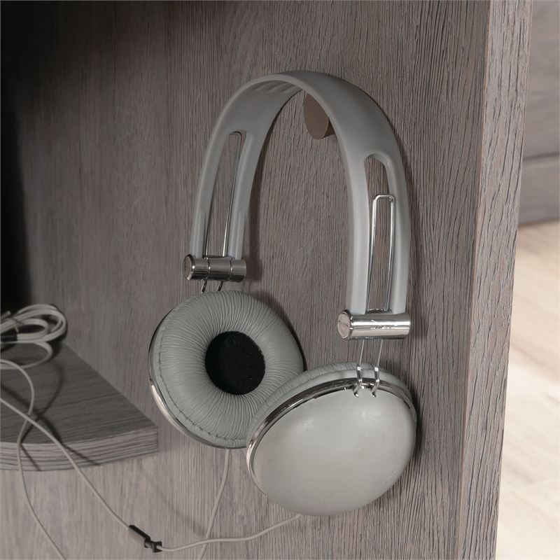 Sauder East Rock Engineered Wood L-Shaped Desk in Ashen Oak Finish