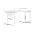 Sauder Aspen Post Engineered Wood Computer Desk in Pebble Pine/Brown