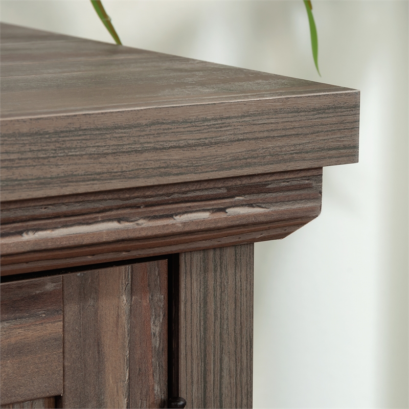 Sauder Aspen Post Engineered Wood Computer Desk in Pebble Pine/Brown