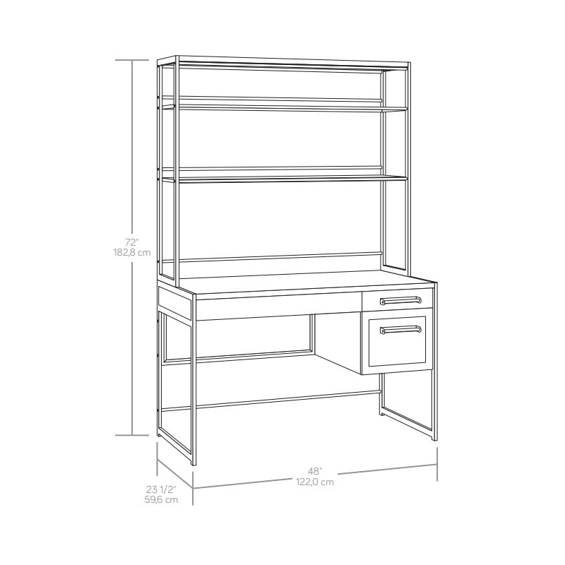 Sauder Briarbrook Engineered Wood Computer Desk with Hutch in Barrel