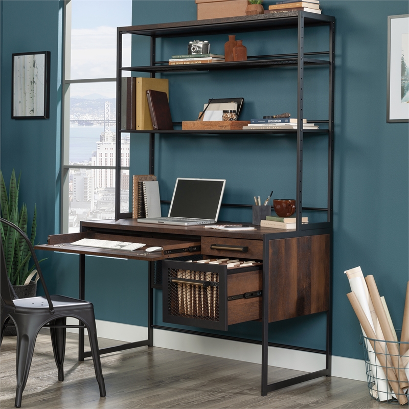 Sauder beginnings computer desk store with hutch