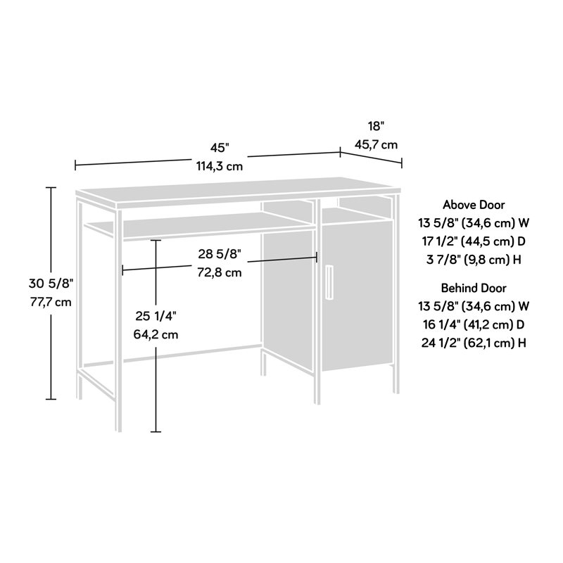 Sauder Market Commons Engineered Wood and Metal Desk in Rich Walnut