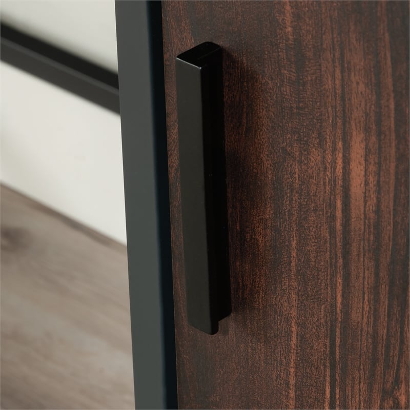 Sauder Market Commons Engineered Wood and Metal Desk in Rich Walnut