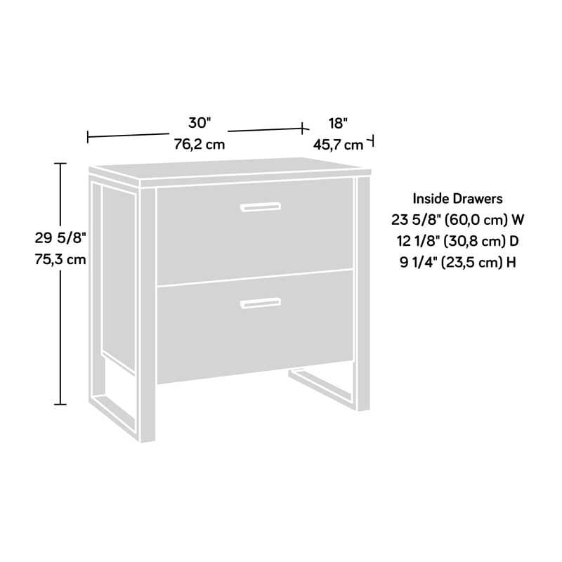Sauder Rock Glen Engineered Wood and Metal Lateral File in Blade Walnut