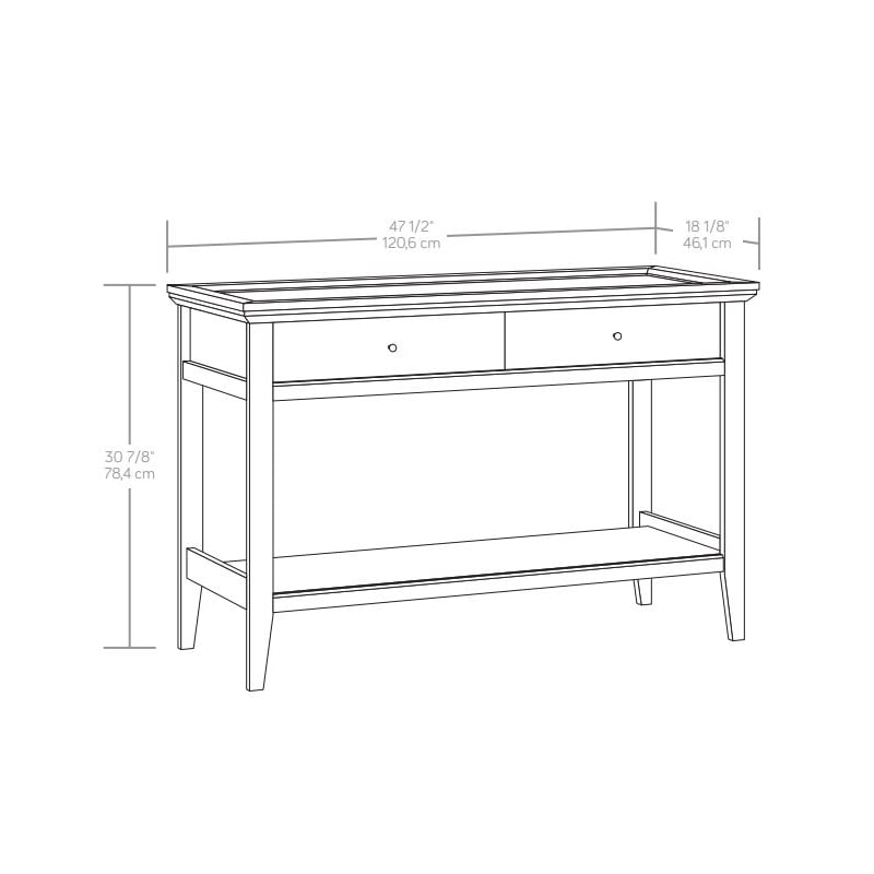 Sauder Larkin Ledge Engineered Wood Console Table in Glacier Oak