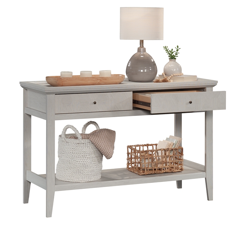 Sauder Larkin Ledge Engineered Wood Console Table in Glacier Oak