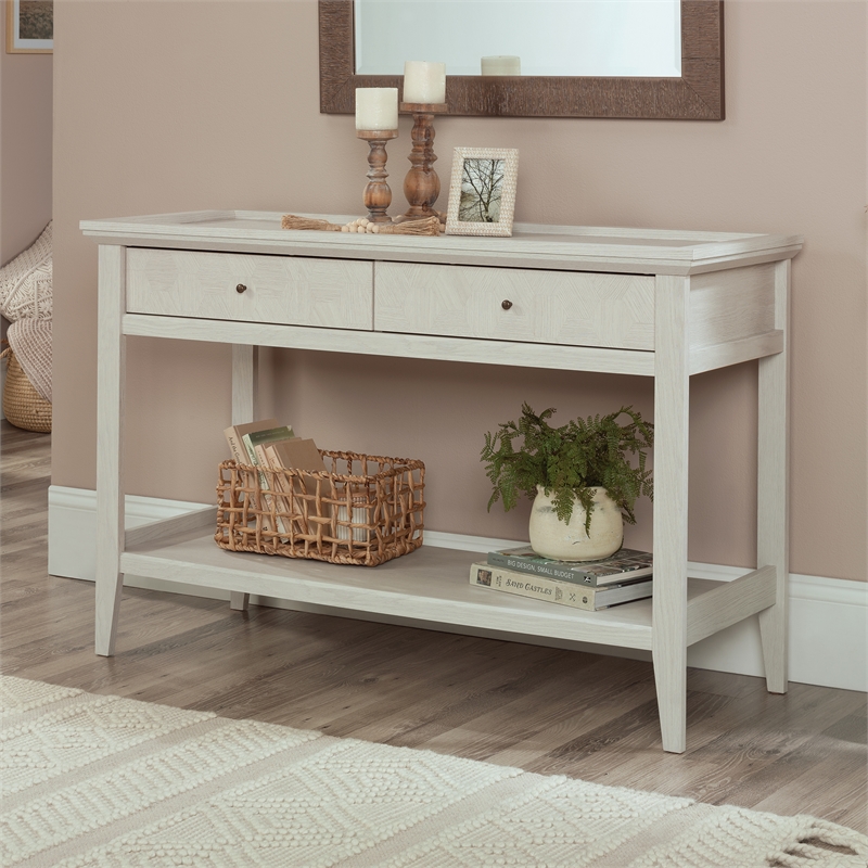 Sauder Larkin Ledge Engineered Wood Console Table in Glacier Oak