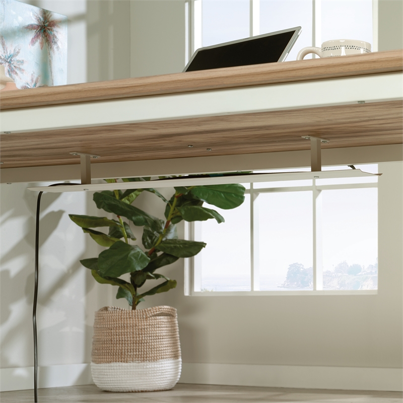 Sauder Bergen Circle Metal Cord Management Trough in White Finish