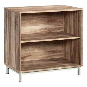 sauder bergen circle engineered wood 2-shelf bookcase in kiln acacia/brown