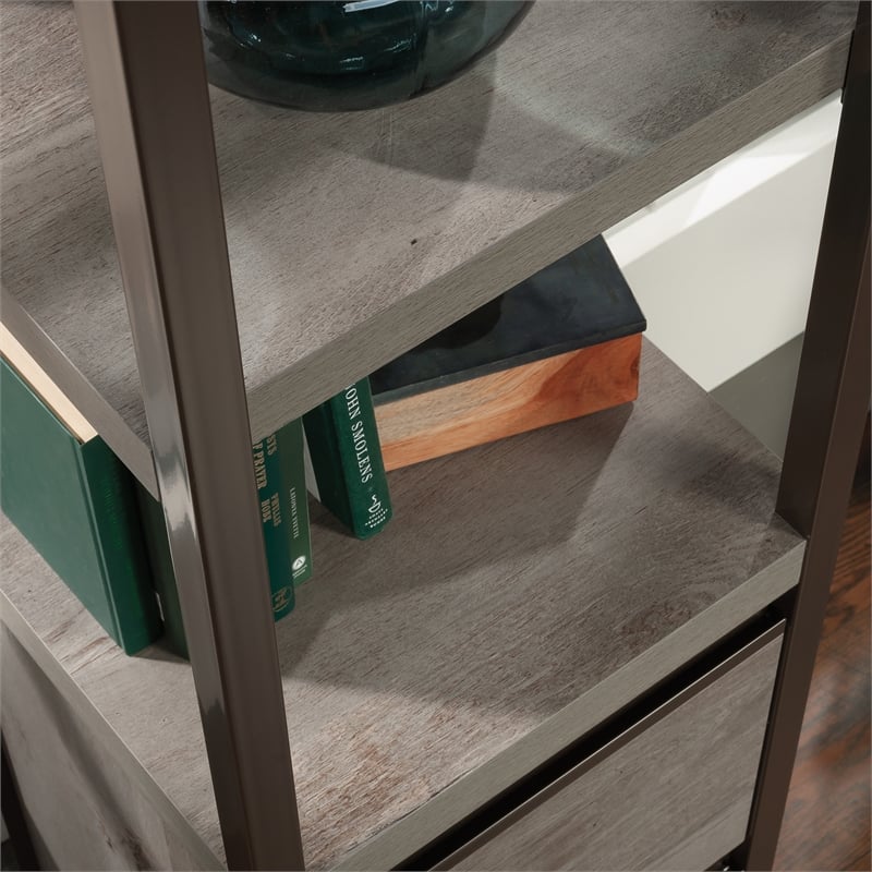 Sauder Manhattan Gate Engineered Wood Narrow Storage Tower in Mystic Oak