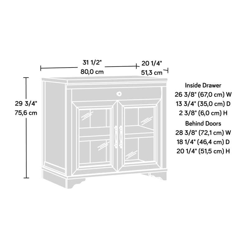 Sauder Rollingwood Engineered Wood Library Base in Brushed Oak